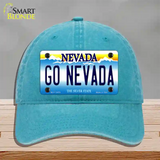 Go Nevada Novelty License Plate Hat Unconstructed Cotton / Lake Blue