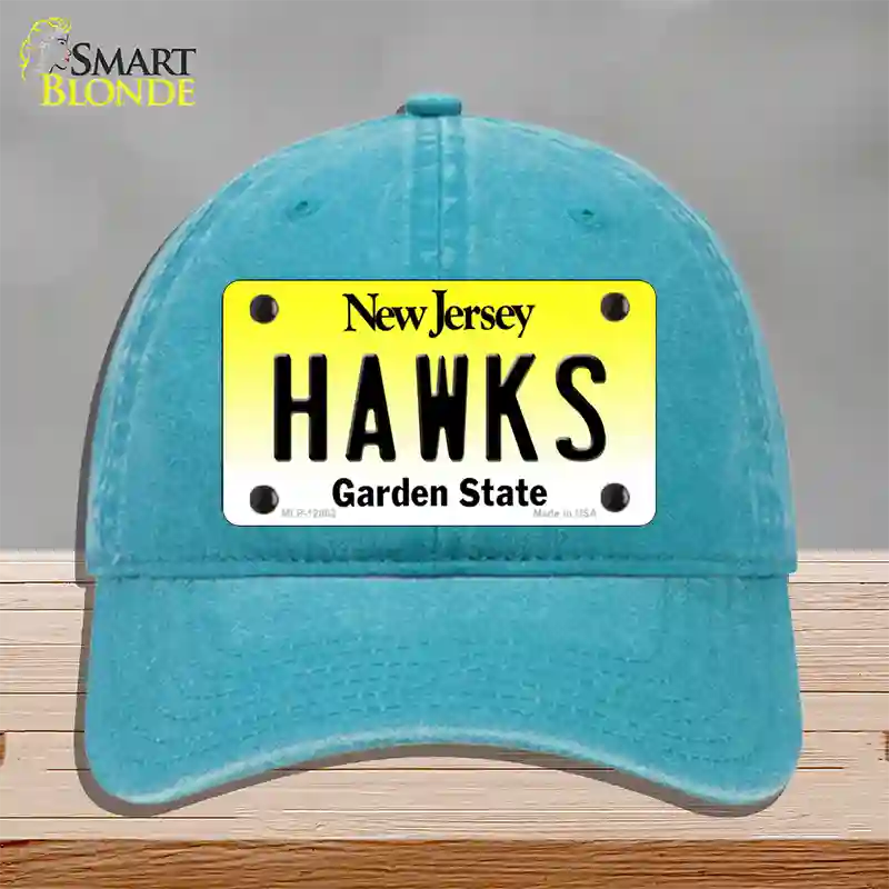 Hawks Novelty License Plate Hat Unconstructed Cotton / Lake Blue