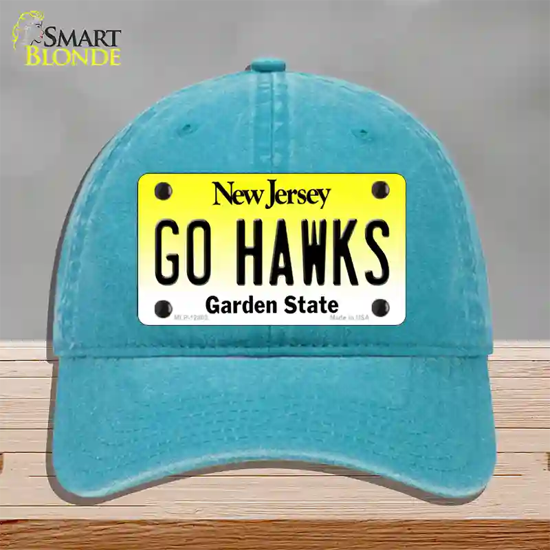 Go Hawks New Jersey Novelty License Plate Hat Unconstructed Cotton / Lake Blue