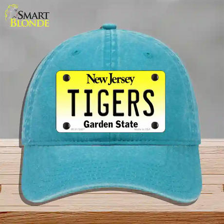 Tigers Novelty License Plate Hat Unconstructed Cotton / Lake Blue