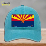 Arizona Small Star Novelty License Plate Hat Unconstructed Cotton / Lake Blue