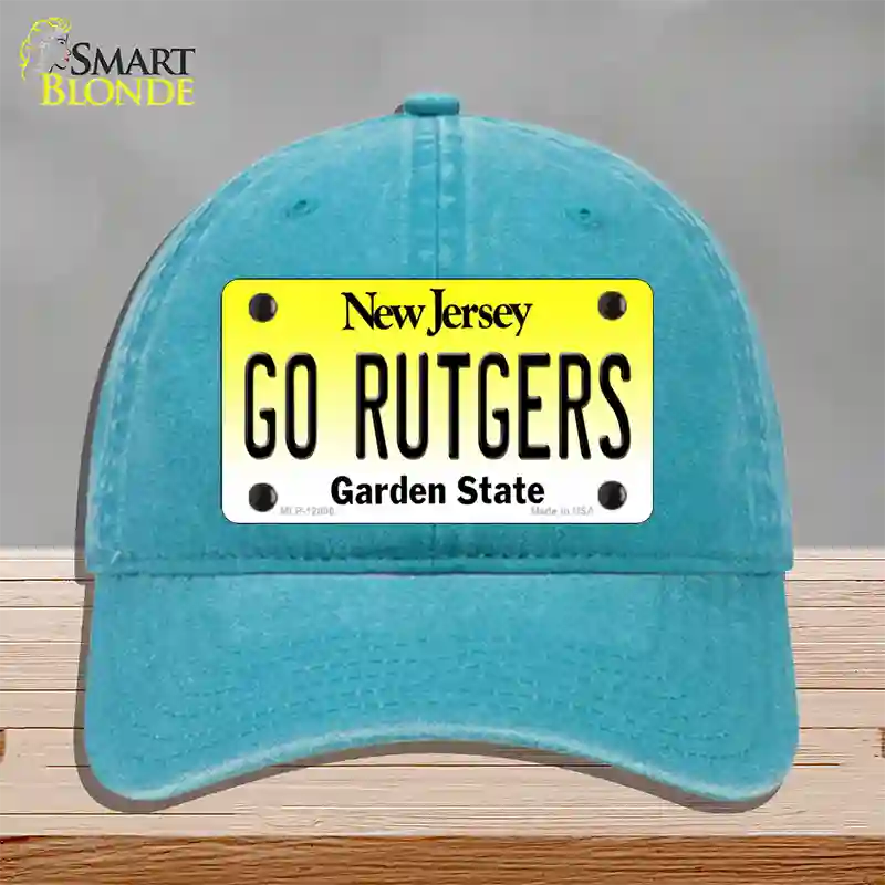 Go Rutgers Novelty License Plate Hat Unconstructed Cotton / Lake Blue