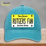 Rutgers Fan Novelty License Plate Hat Unconstructed Cotton / Lake Blue