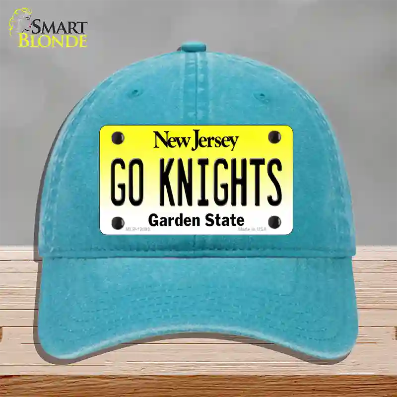 Go Knights New Jersey Novelty License Plate Hat Unconstructed Cotton / Lake Blue