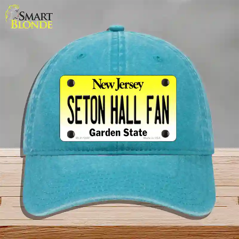 Seton Hall Fan Novelty License Plate Hat Unconstructed Cotton / Lake Blue