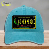 Go New Mexico Novelty License Plate Hat Unconstructed Cotton / Lake Blue