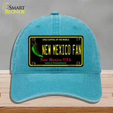 New Mexico Fan Novelty License Plate Hat Unconstructed Cotton / Lake Blue