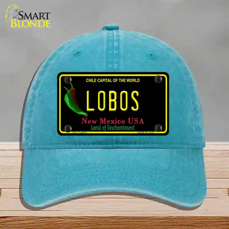 Lobos Novelty License Plate Hat Unconstructed Cotton / Lake Blue