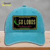 Go Lobos Novelty License Plate Hat Unconstructed Cotton / Lake Blue