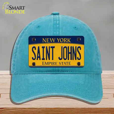 Saint Johns Novelty License Plate Hat Unconstructed Cotton / Lake Blue