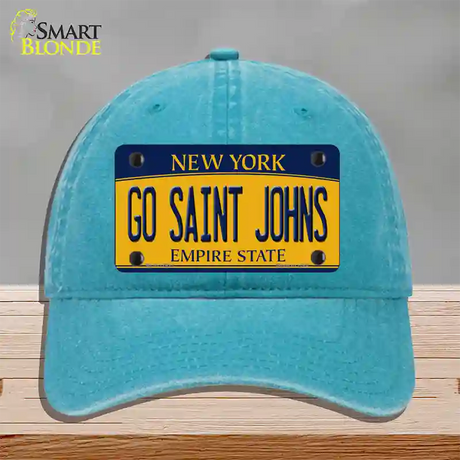 Go Saint Johns Novelty License Plate Hat Unconstructed Cotton / Lake Blue