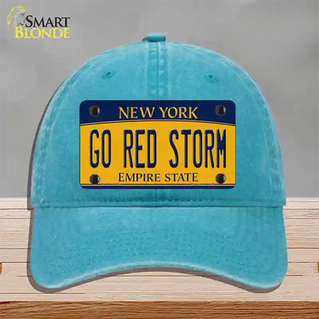 Go Red Storm Novelty License Plate Hat Unconstructed Cotton / Lake Blue