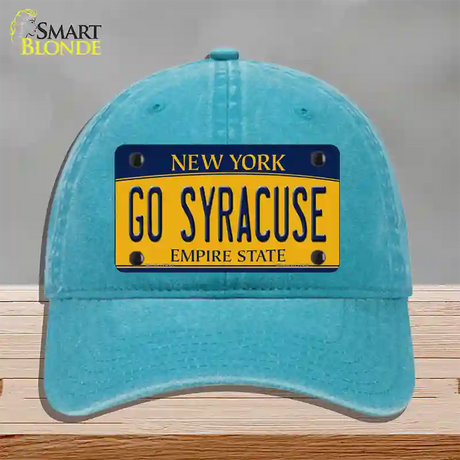 Go Syracuse Novelty License Plate Hat Unconstructed Cotton / Lake Blue