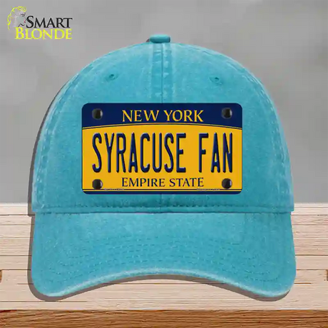 Syracuse Fan Novelty License Plate Hat Unconstructed Cotton / Lake Blue