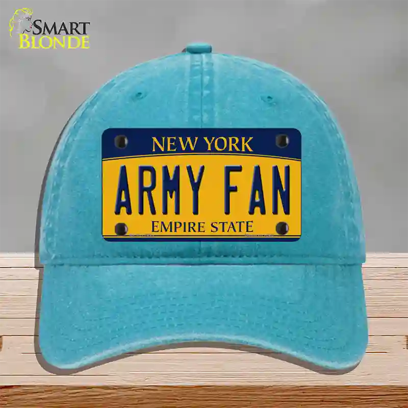 Army Fan Novelty License Plate Hat Unconstructed Cotton / Lake Blue