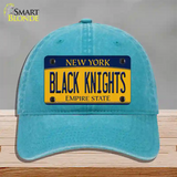 Black Knights Novelty License Plate Hat Unconstructed Cotton / Lake Blue