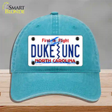 Duke | UNC Novelty License Plate Hat Unconstructed Cotton / Lake Blue