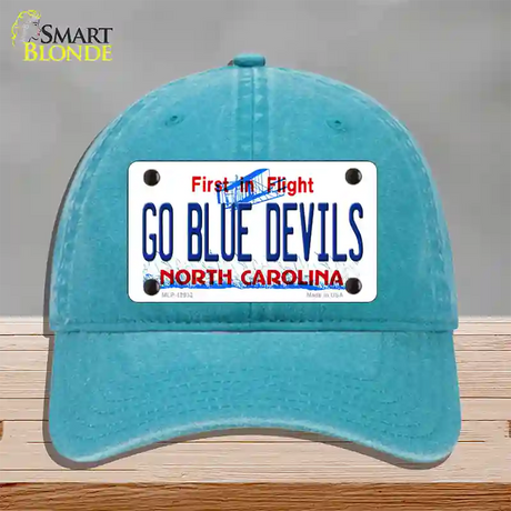 Go Blue Devils Novelty License Plate Hat Unconstructed Cotton / Lake Blue