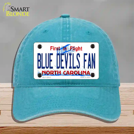 Blue Devils Fan Novelty License Plate Hat Unconstructed Cotton / Lake Blue