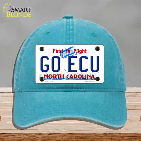 Go East Carolina Univ Novelty License Plate Hat Unconstructed Cotton / Lake Blue