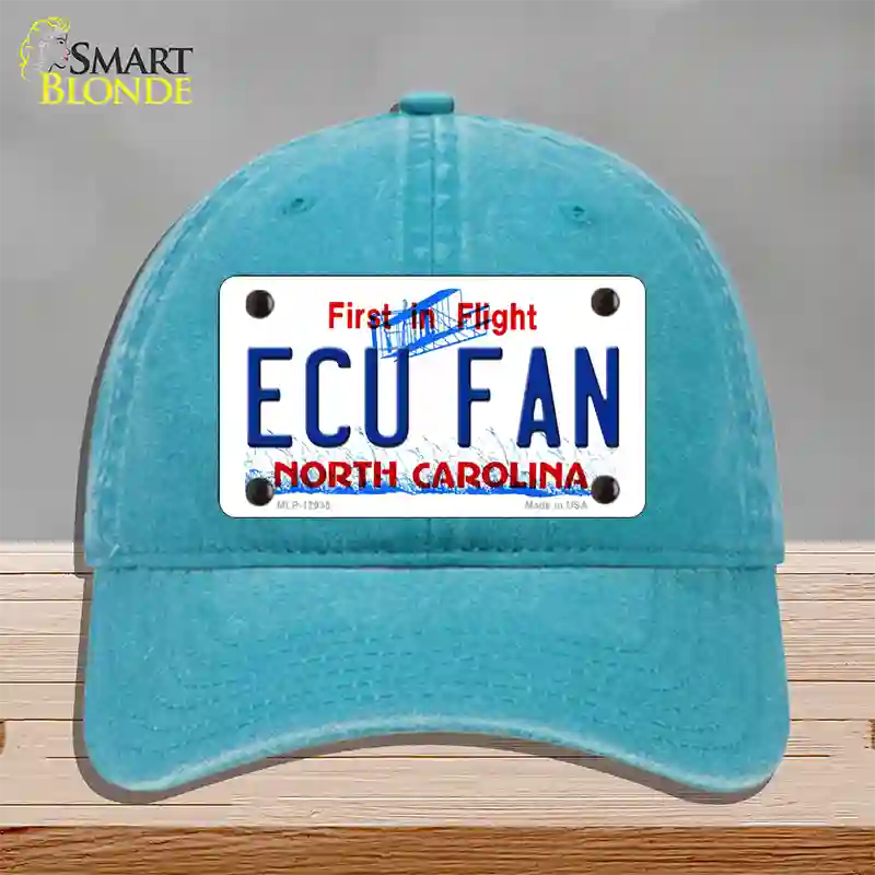 East Carolina Univ Fan Novelty License Plate Hat Unconstructed Cotton / Lake Blue
