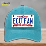 East Carolina Univ Fan Novelty License Plate Hat Unconstructed Cotton / Lake Blue