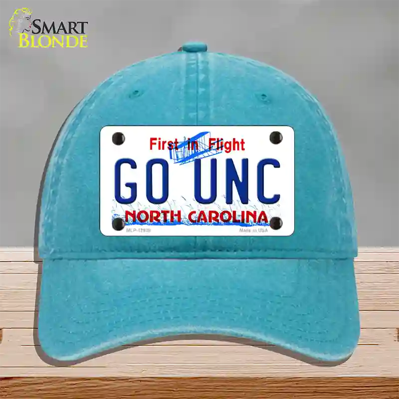 Go Univ North Carolina Novelty License Plate Hat Unconstructed Cotton / Lake Blue