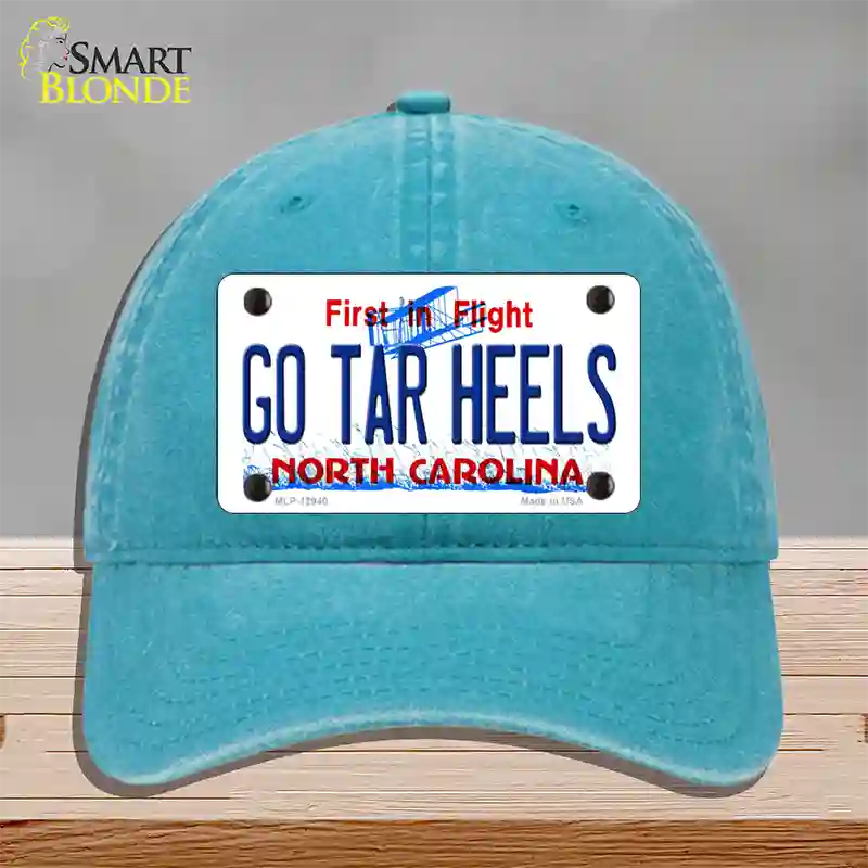 Go Tar Heels Novelty License Plate Hat Unconstructed Cotton / Lake Blue