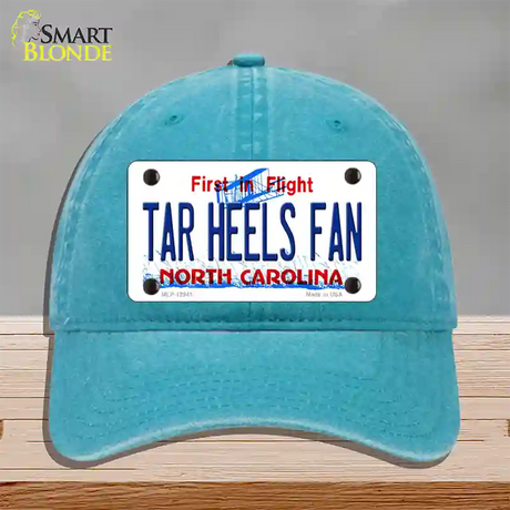 Tar Heels Fan Novelty License Plate Hat Unconstructed Cotton / Lake Blue