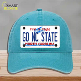 Go North Carolina State Novelty License Plate Hat Unconstructed Cotton / Lake Blue