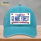 Go Wake Forest Novelty License Plate Hat Unconstructed Cotton / Lake Blue