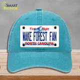 Wake Forest Fan Novelty License Plate Hat Unconstructed Cotton / Lake Blue