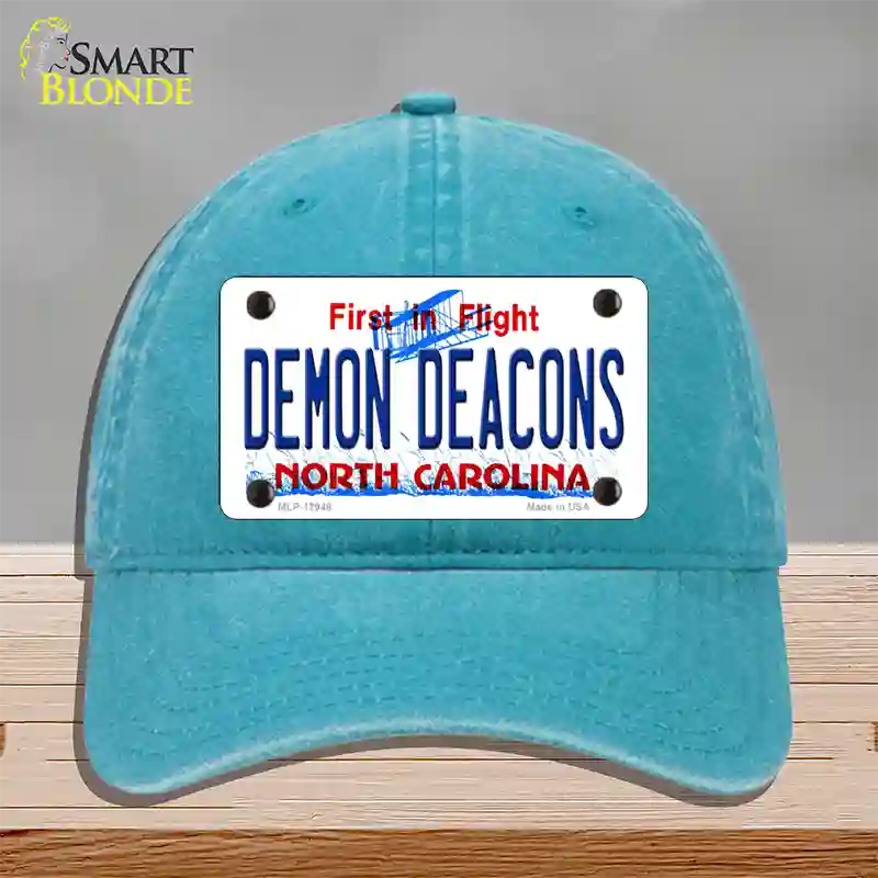 Demon Deacons Novelty License Plate Hat Unconstructed Cotton / Lake Blue