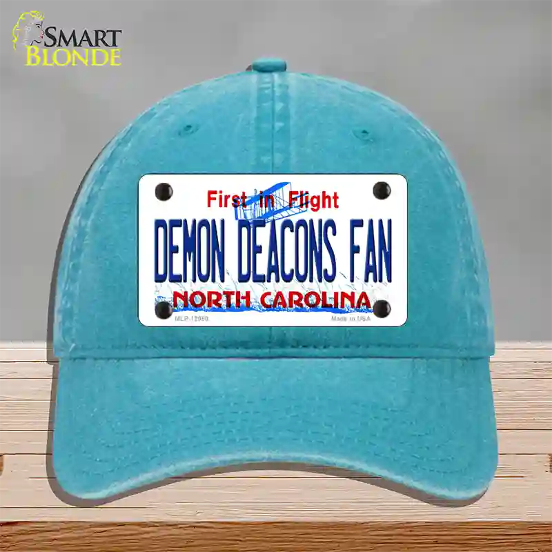 Demon Deacons Fan Novelty License Plate Hat Unconstructed Cotton / Lake Blue