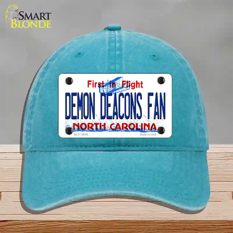 Demon Deacons Fan Novelty License Plate Hat Unconstructed Cotton / Lake Blue