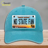 North Dakota State Fan Novelty License Plate Hat Unconstructed Cotton / Lake Blue