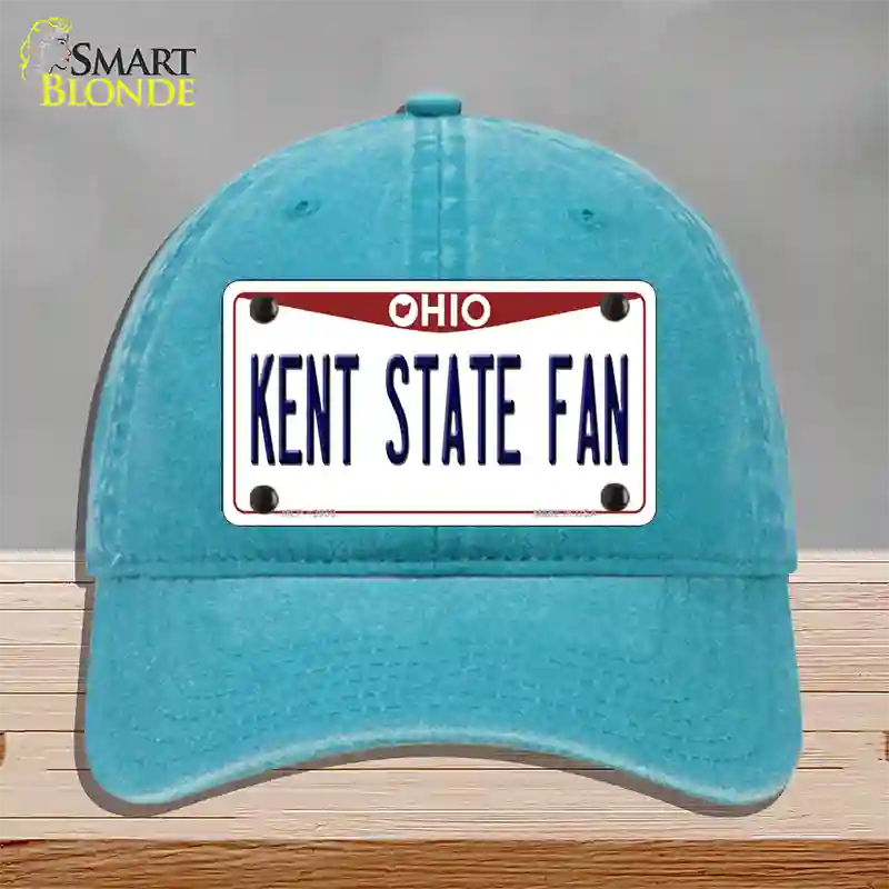 Kent State Fan Novelty License Plate Hat Unconstructed Cotton / Lake Blue