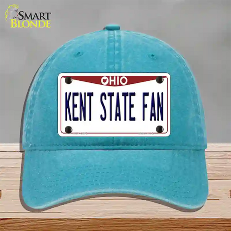 Kent State Fan Novelty License Plate Hat Unconstructed Cotton / Lake Blue