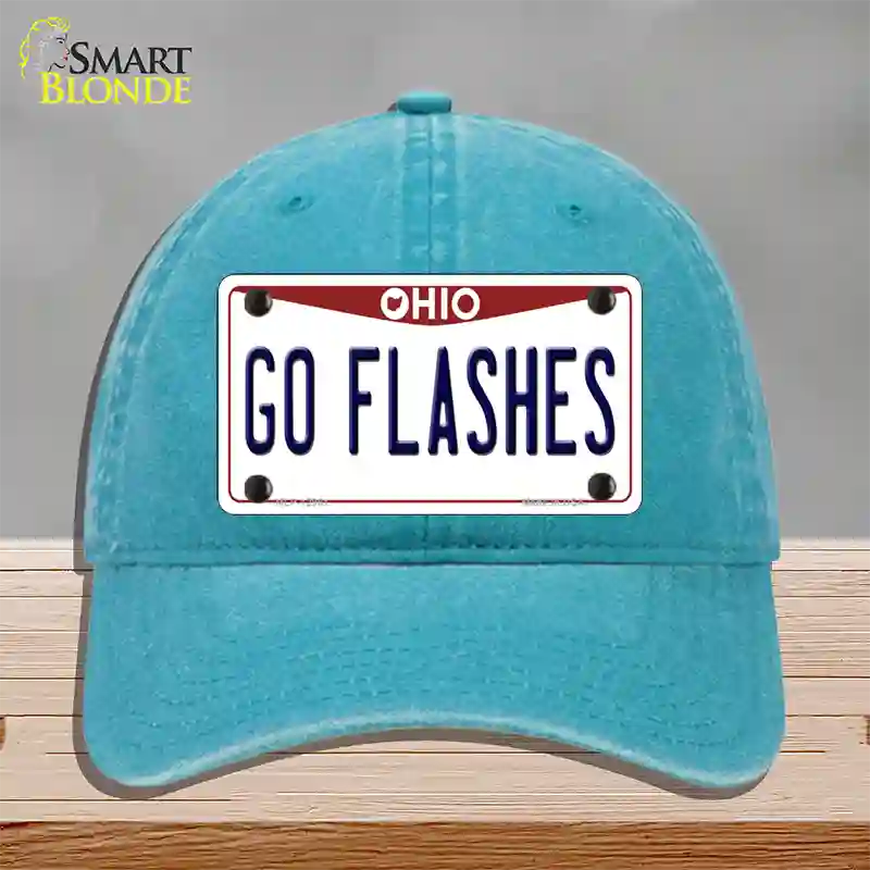 Go Flashes Novelty License Plate Hat Unconstructed Cotton / Lake Blue