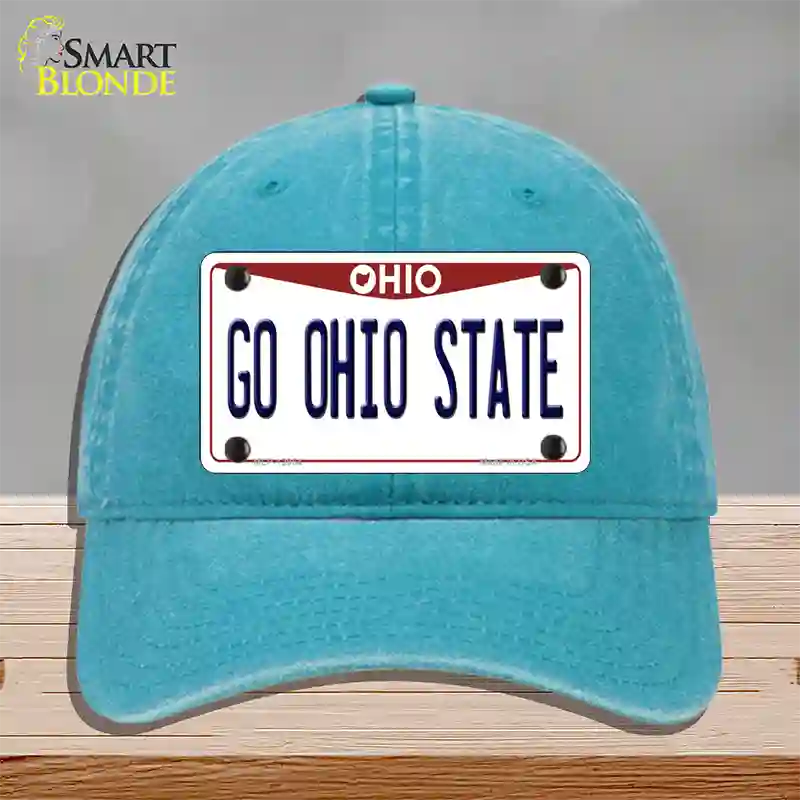 Go Ohio State Novelty License Plate Hat Unconstructed Cotton / Lake Blue