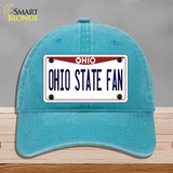 Ohio State Fan Novelty License Plate Hat Unconstructed Cotton / Lake Blue