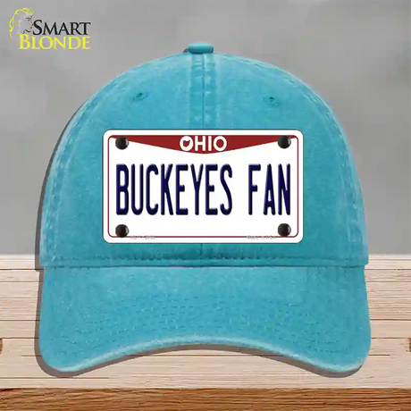 Buckeyes Fan Novelty License Plate Hat Unconstructed Cotton / Lake Blue