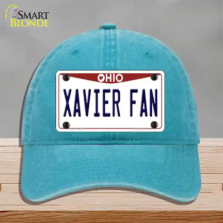 Xavier Fan Novelty License Plate Hat Unconstructed Cotton / Lake Blue