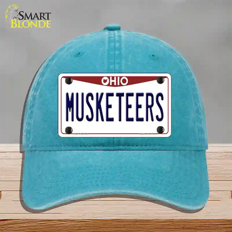 Musketeers Novelty License Plate Hat Unconstructed Cotton / Lake Blue