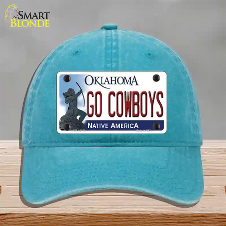 Go Cowboys Novelty License Plate Hat Unconstructed Cotton / Lake Blue