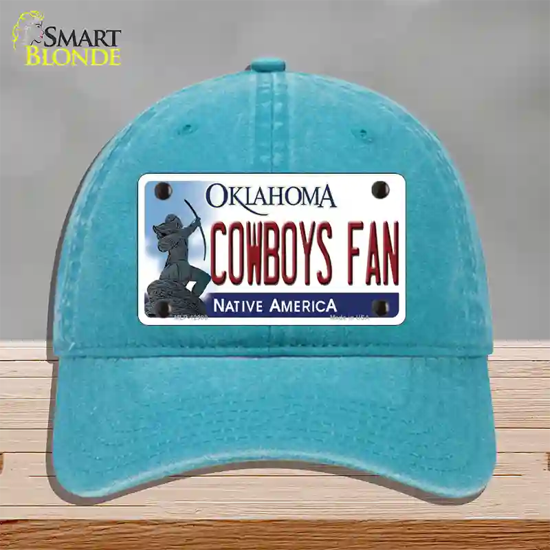 Cowboys Fan Novelty License Plate Hat Unconstructed Cotton / Lake Blue