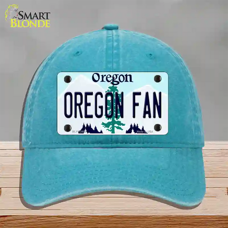 Oregon Fan Novelty License Plate Hat Unconstructed Cotton / Lake Blue