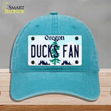 Ducks Fan Novelty License Plate Hat Unconstructed Cotton / Lake Blue