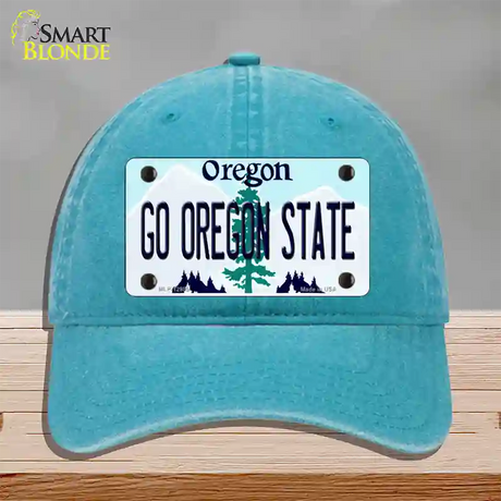 Go Oregon State Novelty License Plate Hat Unconstructed Cotton / Lake Blue