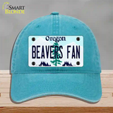 Beavers Fan Novelty License Plate Hat Unconstructed Cotton / Lake Blue